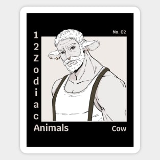 cow - 12 zodiac animals Magnet